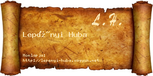 Lepényi Huba névjegykártya